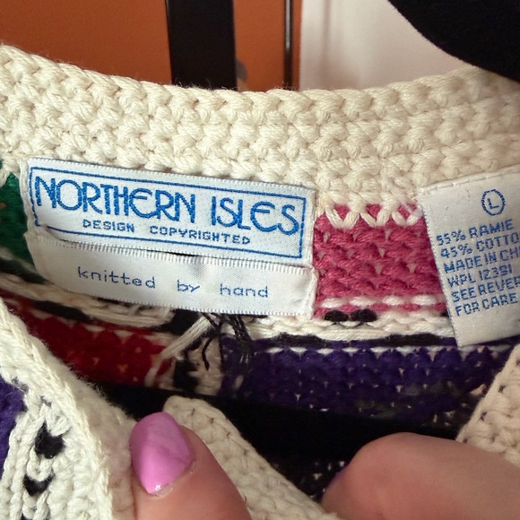 Northern Isles Colorful Farm-Themed Cardigan Vintage - Picture 3 of 8